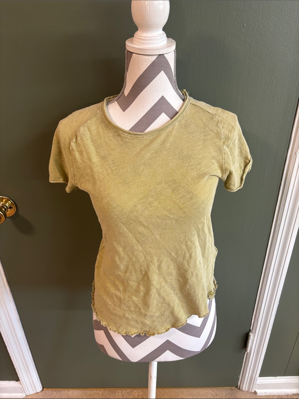 We The Free Short Sleeve Crewneck Top in Olive